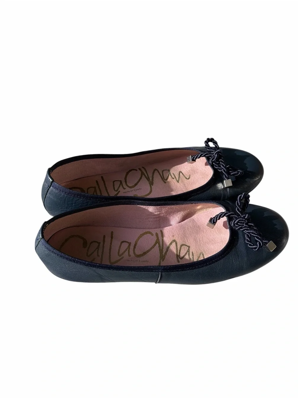 Callaghan navy leather ballet flat